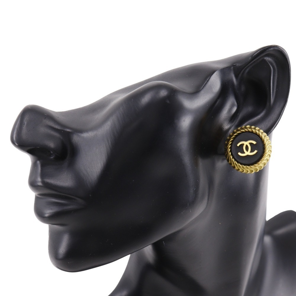 CHANEL Authentic Vintage Black Logo Earrings - Picture 2 of 9